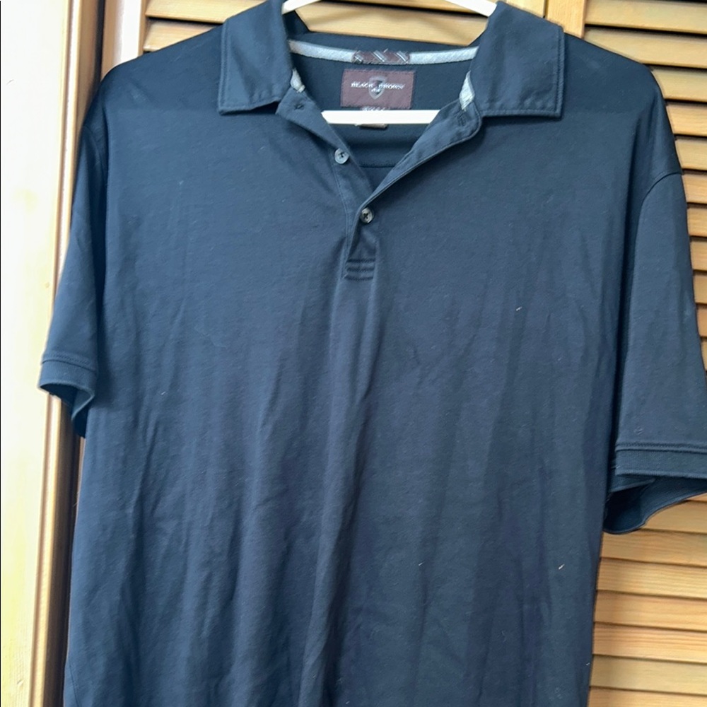 Black & Browm Black Polo Shirt Casual Wear